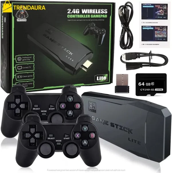 64GB Built-in 20000 Games Stick 2 Wireless controller gamepad 4K HD Video game Console - Image 3