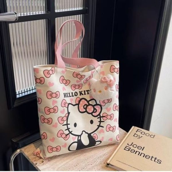 🎀 Hello Kitty Canvas Tote Bag – Extra Large, Cute & Functional - Image 3