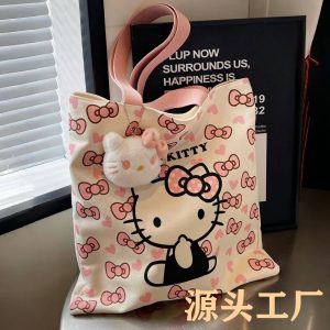 🎀 Hello Kitty Canvas Tote Bag – Extra Large, Cute & Functional