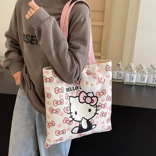 🎀 Hello Kitty Canvas Tote Bag – Extra Large, Cute & Functional - Image 2